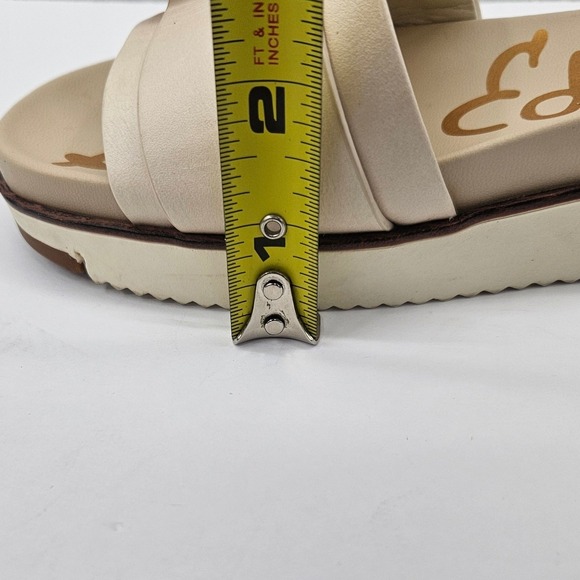 Sam Edelman Womens Ariane Platform Slide Sandals Cream Leather Tortoise Buckle 6 - Picture 11 of 11